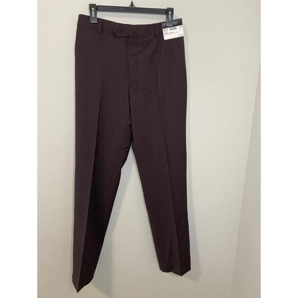 New AWEARNESS Kenneth Cole Hemmed Brown Stripped Pants Size 34x32 - Picture 1 of 3